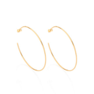 Brinco Banhado a Ouro 18k Formato Meia Argola 522257 Rommanel