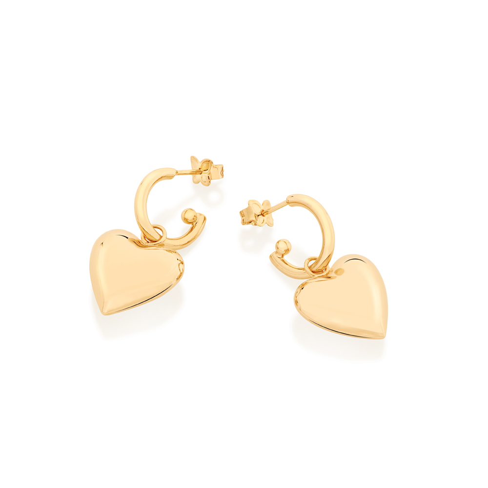 Brinco Banhado a Ouro 18k Coração 522794 Rommanel - Imagem 2
