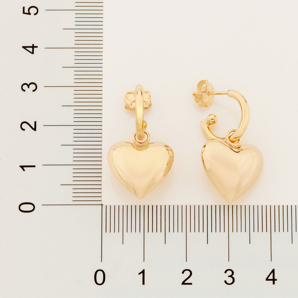 Brinco Banhado a Ouro 18k Coração 522794 Rommanel - Imagem 3