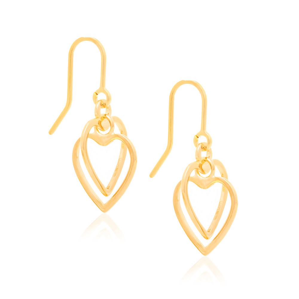 Brinco Banhado a Ouro 18k Corações Entrelaçado 522931 Rommanel