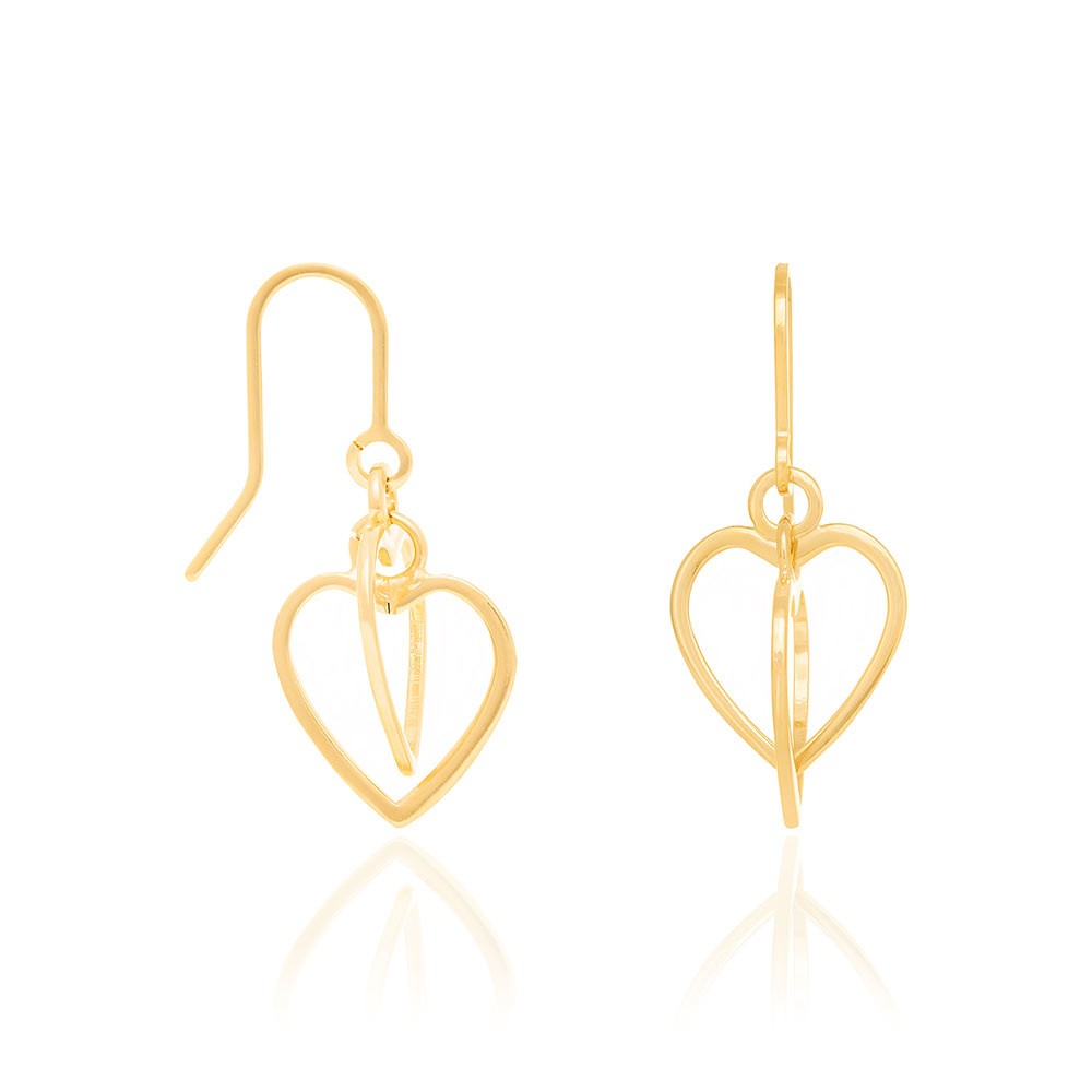 Brinco Banhado a Ouro 18k Corações Entrelaçado 522931 Rommanel - Imagem 2