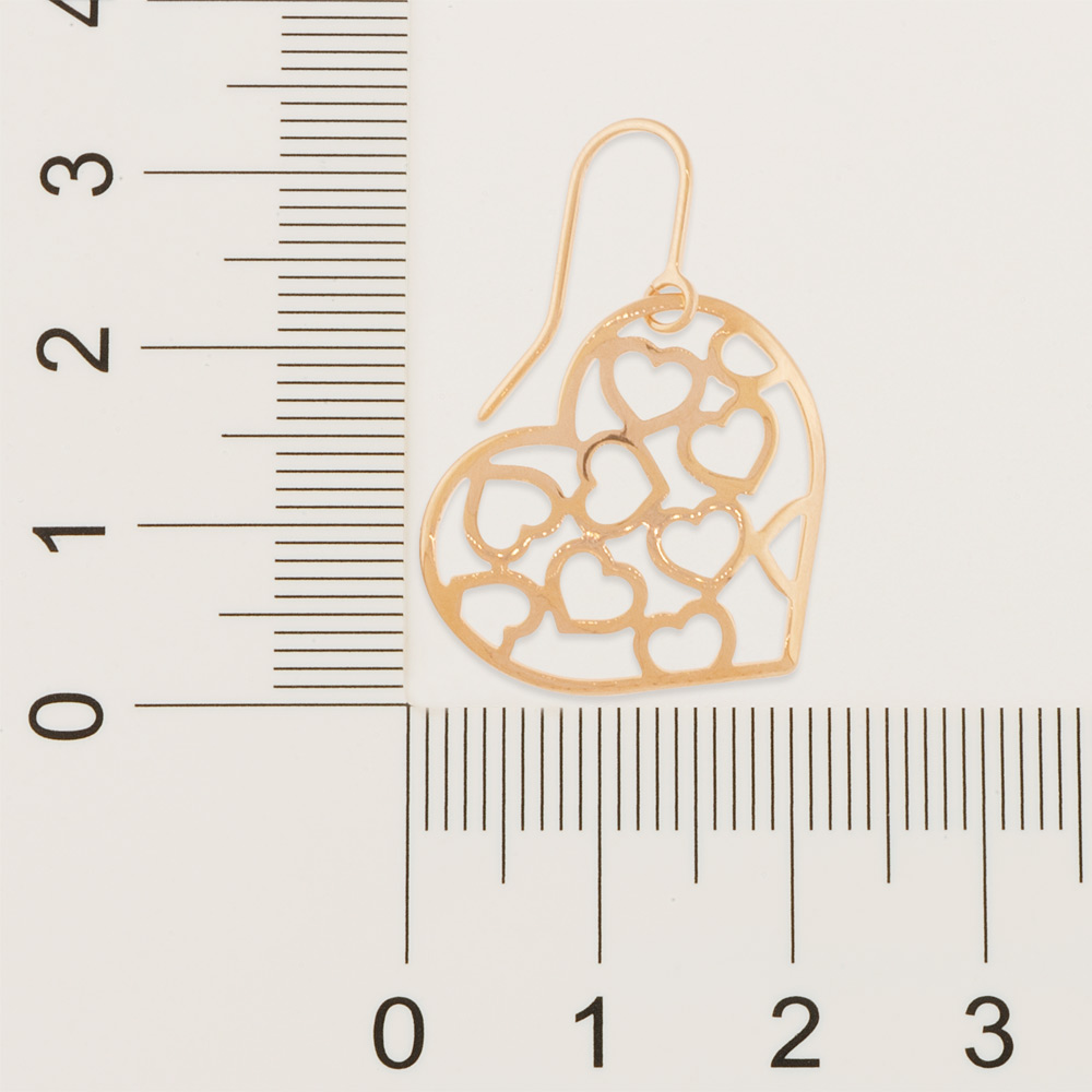 Brinco Rommanel Com Corações Vazados Dentro 523429 Rommanel - Imagem 3