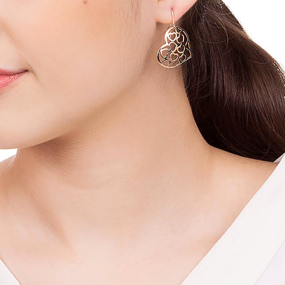 Brinco Rommanel Com Corações Vazados Dentro 523429 Rommanel - Imagem 4