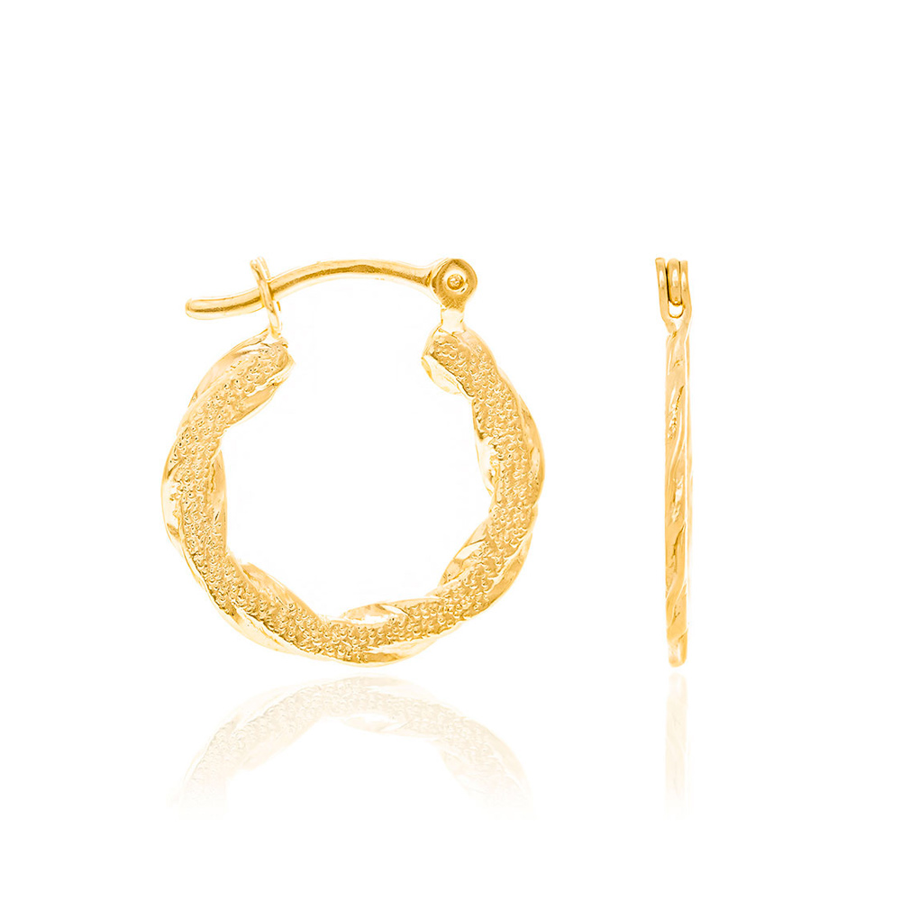 Brinco Argola Com Trabalho Liso Nas Laterais Rommanel 523822 - Imagem 2