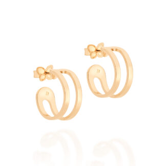 Brinco Meia Argola Aro Duplo 526254 Rommanel