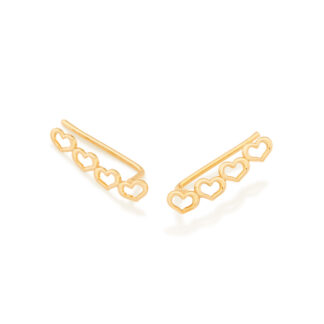 Brinco Ear Cuff Corações Rommanel 526493