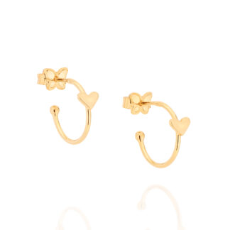 Brinco Meia Argola Coração 526665 Rommanel