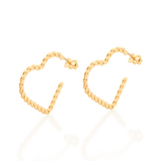 Brinco Meia Argola Coração Rommanel 526763