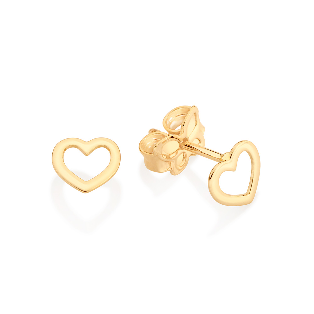 Brinco Segundo Furo Vazado Coração Rommanel 526929