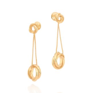 Maxi Brinco Círculos Entrelaçados Banhado a ouro 18k 527118 Rommanel