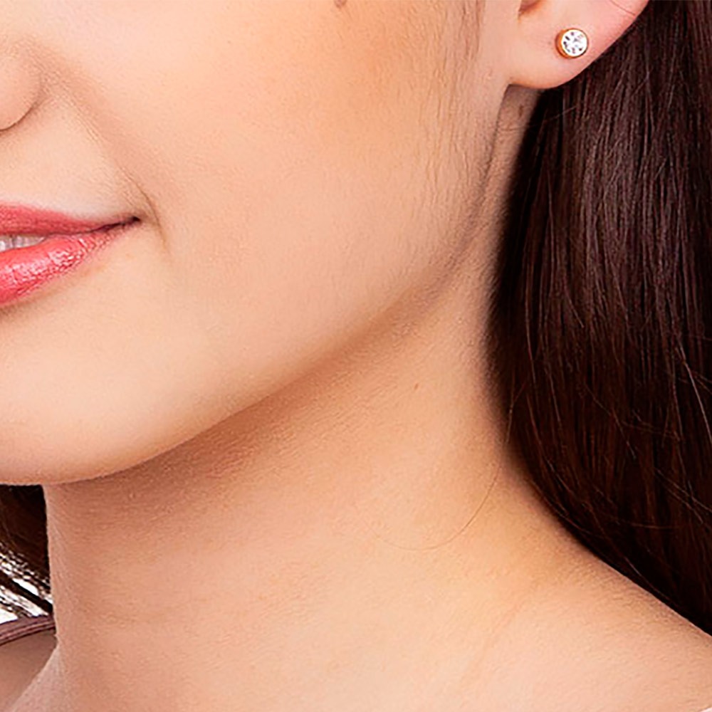 Brinco infantil solitário banhado a ouro 18k com pérolas 520190 Rommanel - Imagem 4