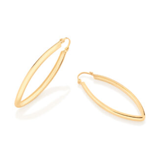 Brinco 522416 Argola Formato Navete Folheado A Ouro Rommanel