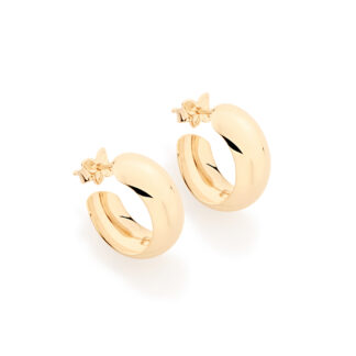 Brinco Rommanel Folheado Ouro Argola Larga 523819