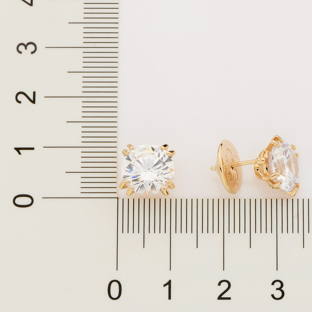 Brinco solitário com zircônias 527001 Rommanel - Imagem 3