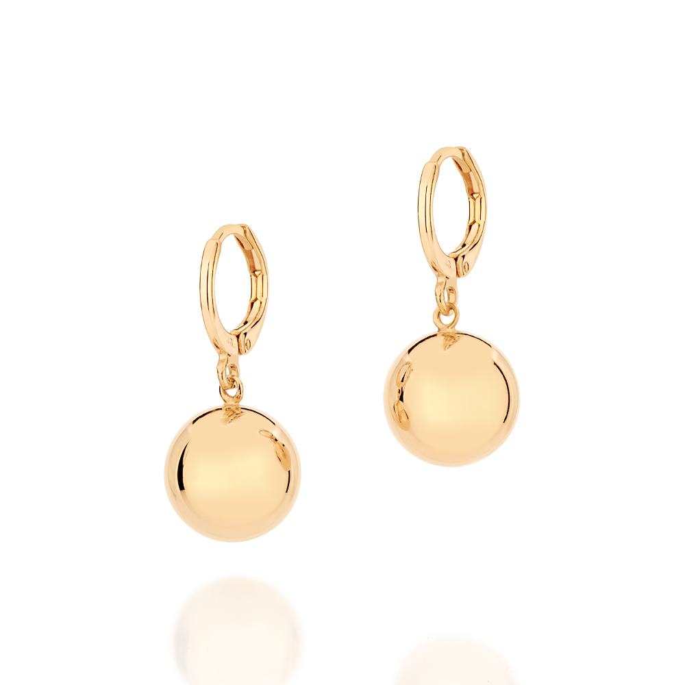 Brinco Argola Bola 527076 Folheado A Ouro 18k Rommanel - Imagem 4