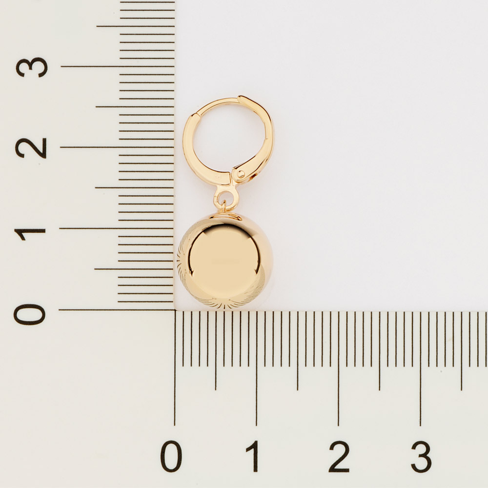 Brinco Argola Bola 527076 Folheado A Ouro 18k Rommanel - Imagem 3