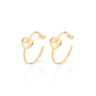 Brinco meia argola coração infinito banhado a ouro 18k 527127 Rommanel