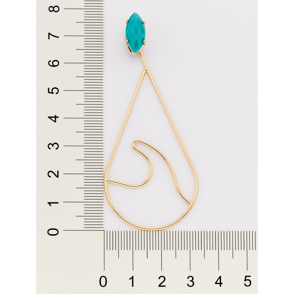 Brinco 527207 2 Em 1 Folheado Ouro Rommanel Gota Com Cristal - Imagem 3