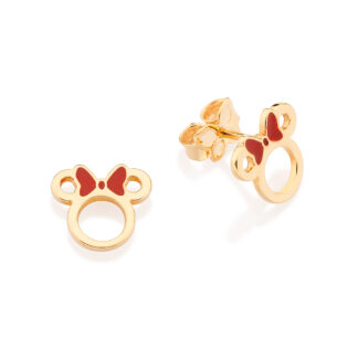 Brinco minnie banhado a ouro 18k com aplicação de resina 527227 Rommanel