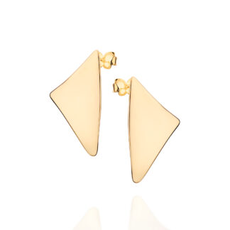 Brinco Botão Triangular Rommanel Banhado A Ouro 18k 527231