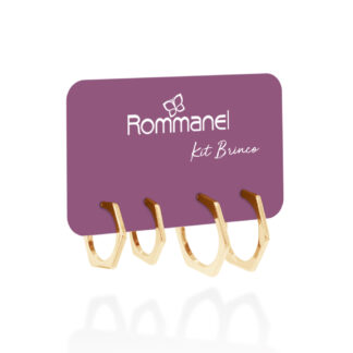 Kit Brinco Meia Argola Angular Rommanel 527370