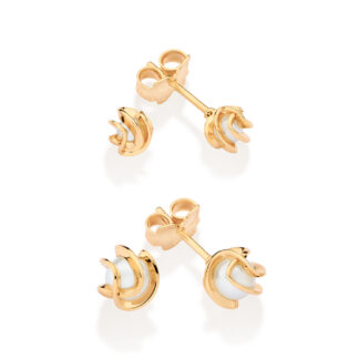 Kit brinco banhado a ouro 18k com pérolas sintéticas 527389 Rommanel