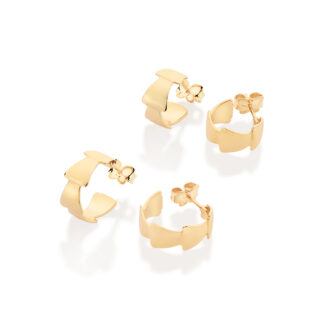 Kit Brinco Meia Argola Banhado A Ouro 18k Rommanel 527391