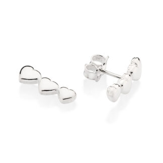Brinco Corações Rommanel 820181 De Prata 925