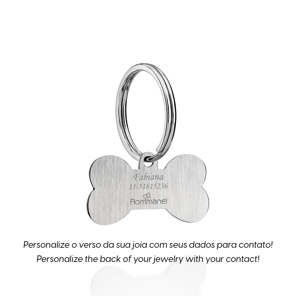 Medalha osso pet personalizável de aço 2700010 Rommanel - Imagem 2