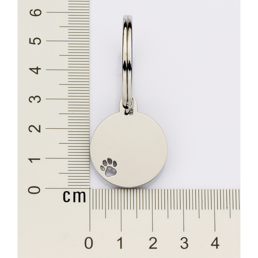 Medalha personalizável redonda com pata pet de aço 2700020 Rommanel - Imagem 3