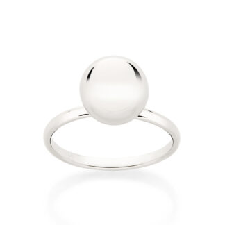 Anel Rommanel Solitário Bola Banhado A Platina 310013