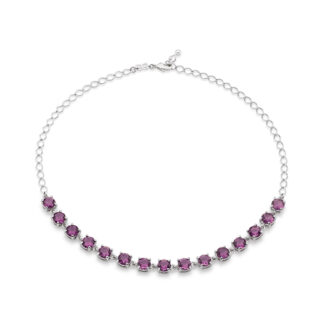 Gargantilha Rommanel Folheado Platina Com Cristais 330002