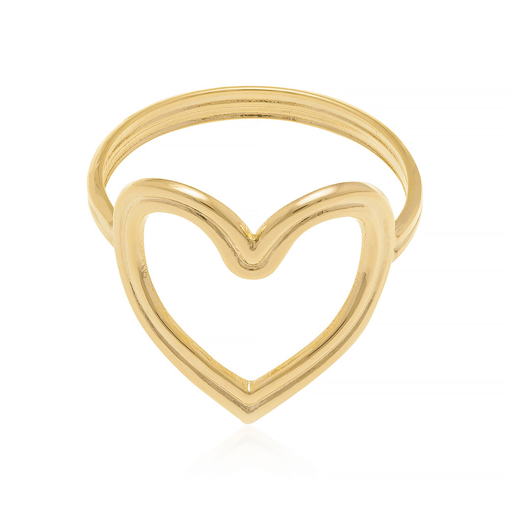 Anel Com Aro Duplo Coração F. Ouro Rommanel 512346 - Imagem 2