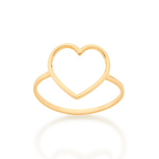 Anel Com Coração Folheado A Ouro Rommanel 512981