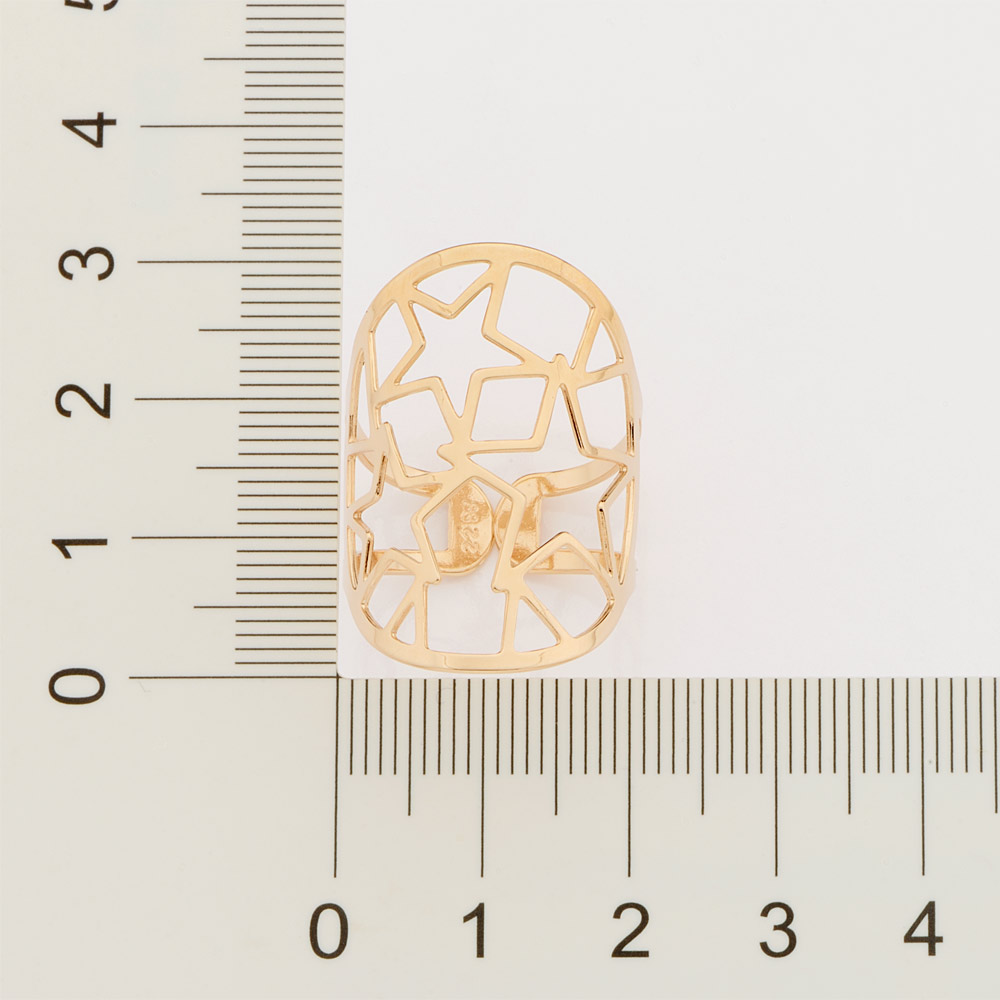 Anel Ajustável Estrelas Folheado A Ouro Rommanel 513229 - Imagem 3