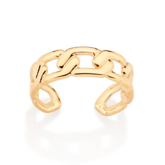 Anel Ajustável Elo De Corrente Fol. A Ouro Rommanel 513242