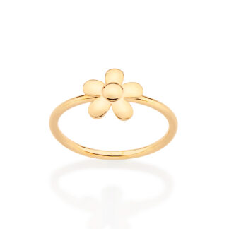 Anel Rommanel 513294 Folheado Ouro Skinny Ring Com Flor