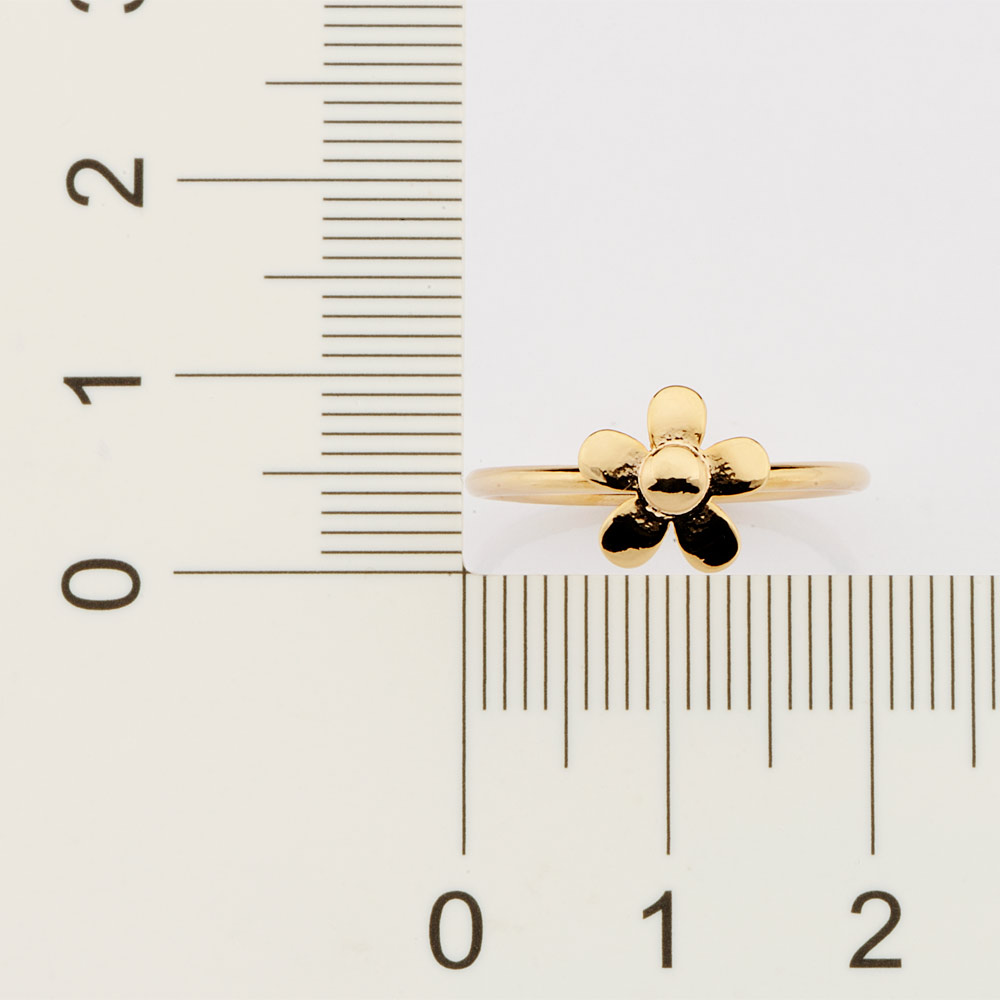 Anel Rommanel 513294 Folheado Ouro Skinny Ring Com Flor - Imagem 3