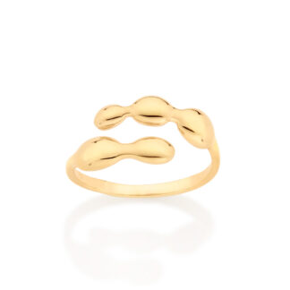 Anel Rommanel 513302 Folheado Ouro Ajustável Oval Abaulado