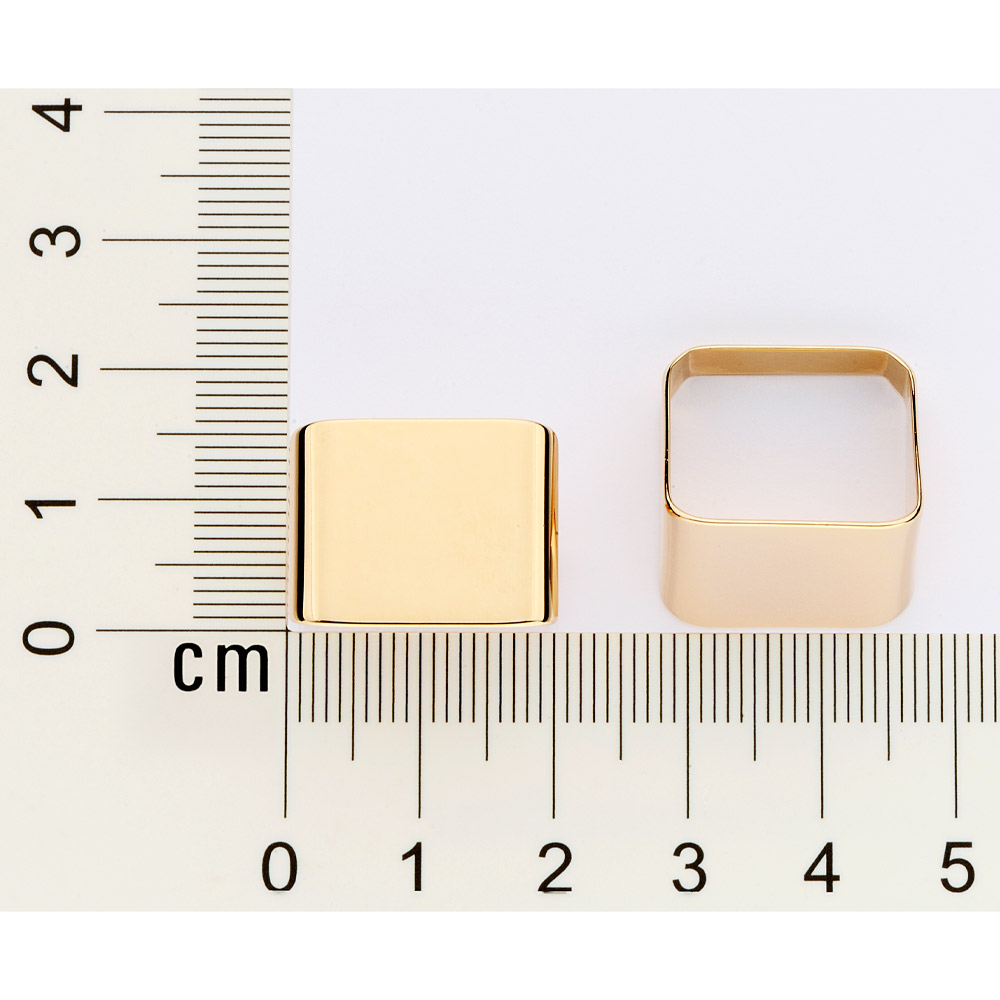 Anel quadrado banhado a ouro 18k 513455 Rommanel - Imagem 3