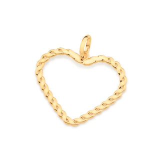 Pingente Rommanel 542474 Coração Aro Torcido Folheado A Ouro