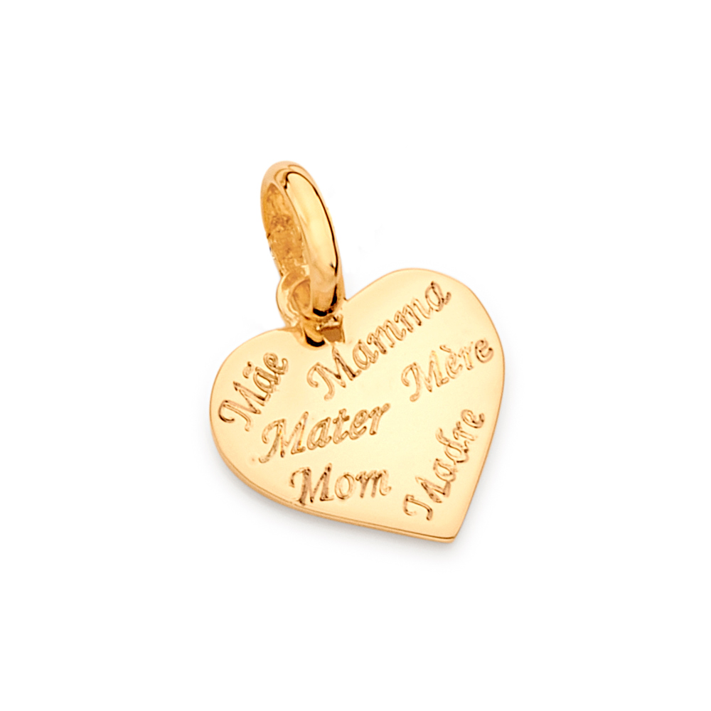 Pingente 542606 Coração Mãe Folheado A Ouro Rommanel