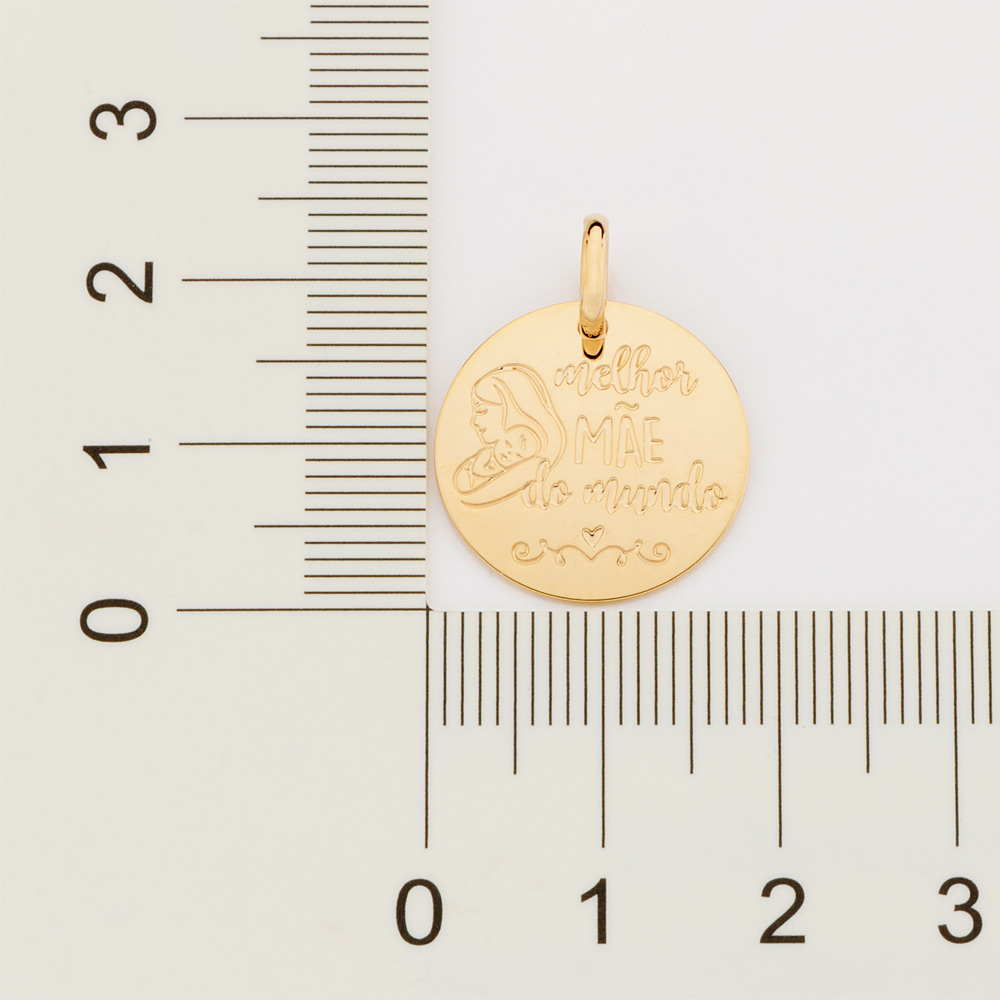 Pingente Medalha Melhor Mãe Do Mundo Rommanel 542614 - Imagem 3