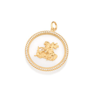 Pingente São Jorge Rommanel 542688 Folheado A Ouro Zircônias