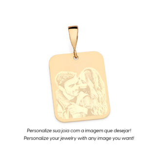 Medalha retangular lisa personalizável 542774 Rommanel