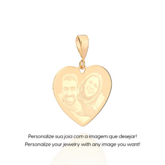 Medalha personalizável coração 542810 Rommanel