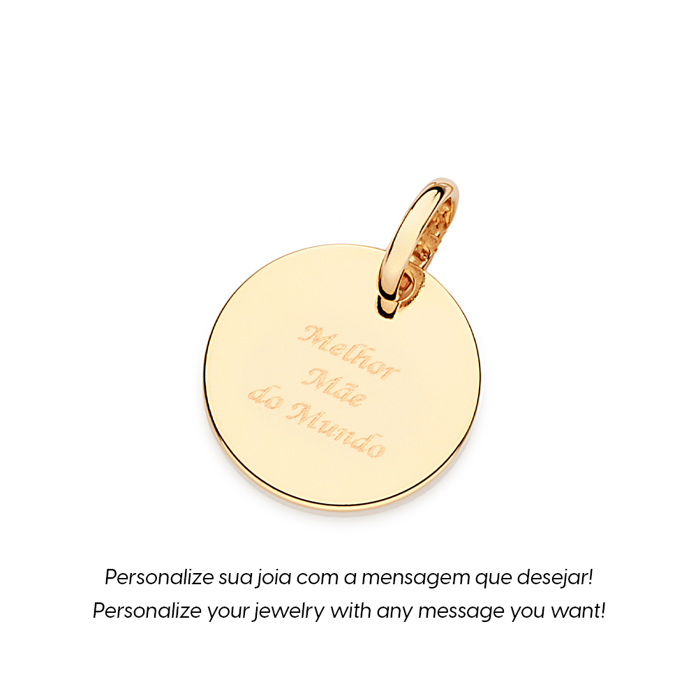 Medalha personalizável banhada a ouro 18k 542817 Rommanel