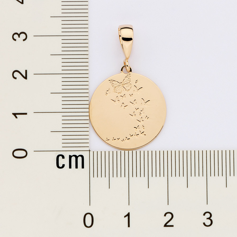 Medalha borboletas personalizável banhada a ouro 18k 542851 Rommanel - Imagem 3