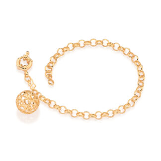 Pulseira banhada a ouro 18k com globo 550853 Rommanel