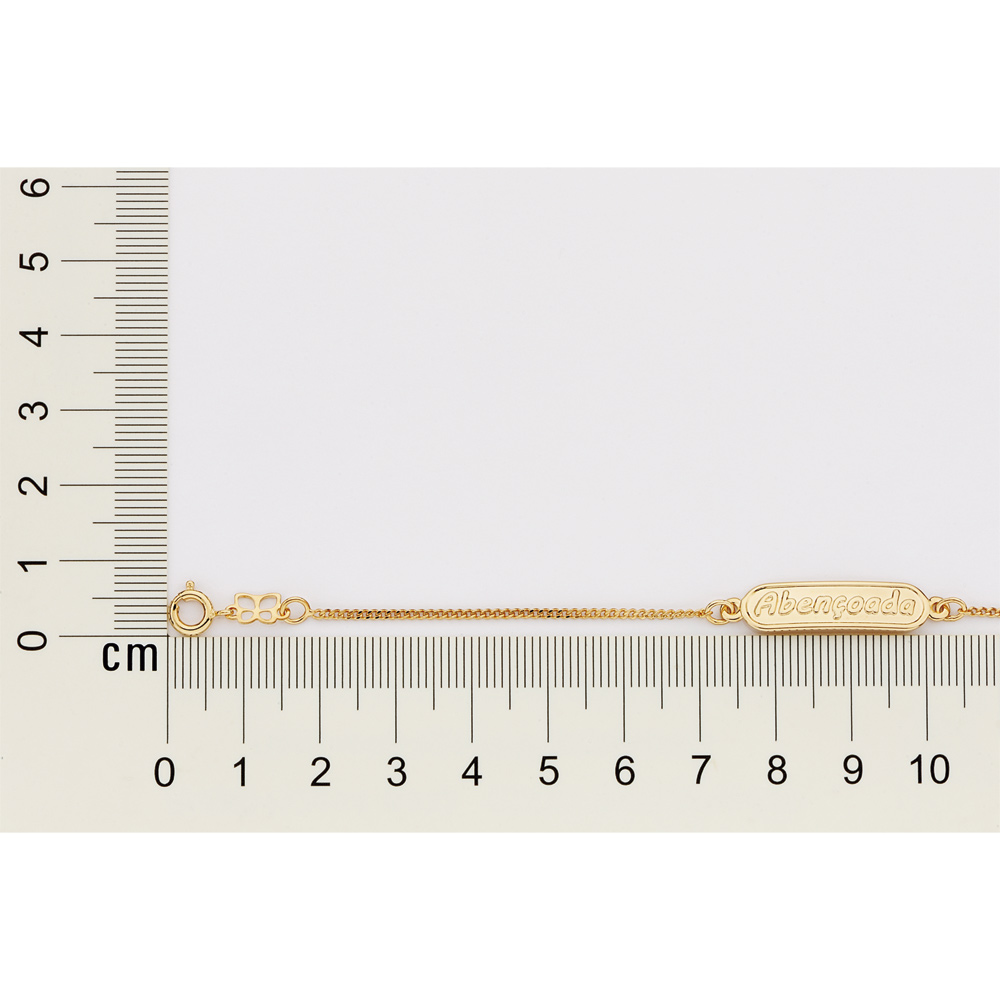 Pulseira Banhada Ouro 18k Infantil Abençoada Rommanel 551499 - Imagem 3